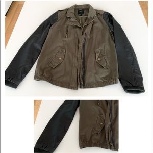 Black and green military/ moto style jacket